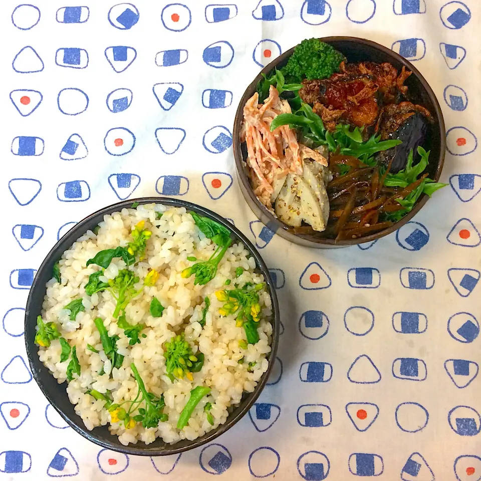 Snapdishの料理写真:#vegan弁当 
菜の花ご飯|makiko_aさん