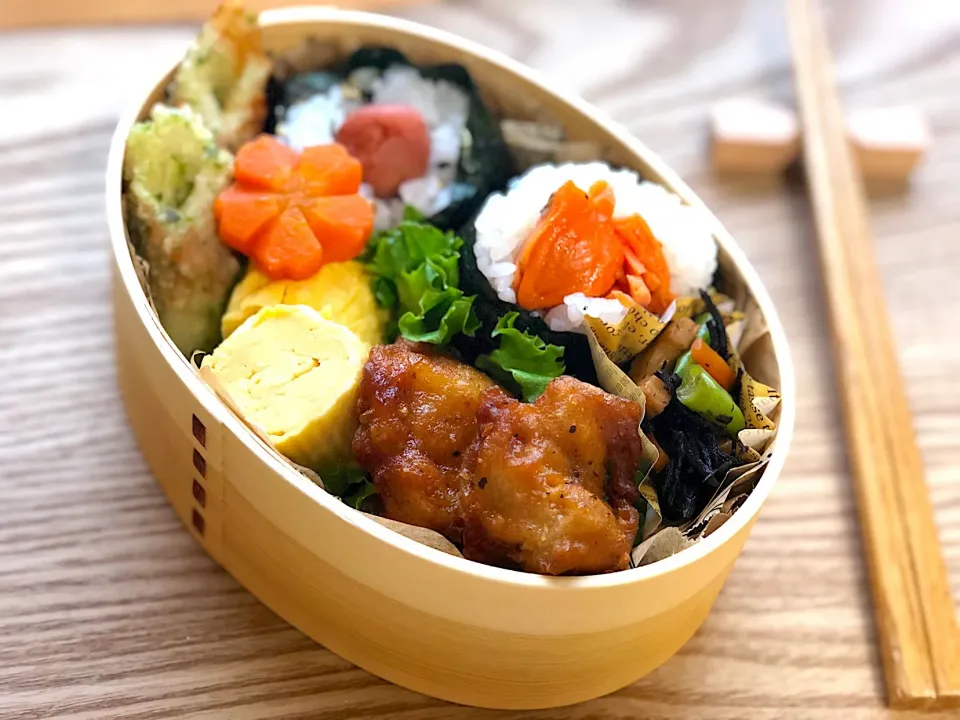 おにぎり弁当
 #だんな弁当  #わっぱ弁当  #旦那弁当  #今日のお弁当 #おにぎり弁当|りえままキッチンさん