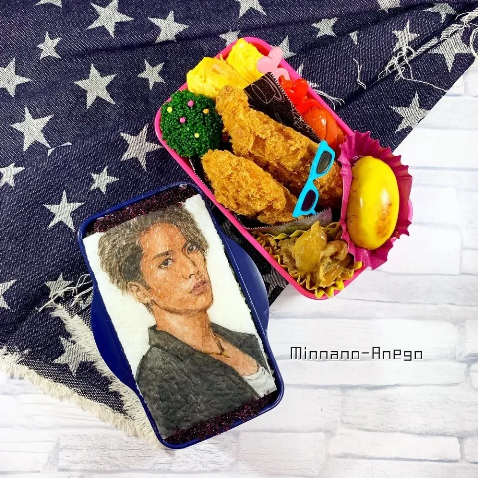 THE RAMPAGE from EXILE TRIBE『藤原樹』弁当
 #オブラートアート 
 #オブアート 
 #似顔絵弁当|みんなのあねごさん