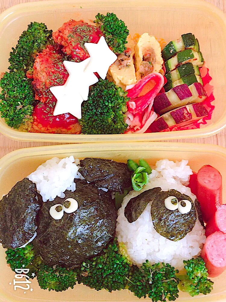 初めてのキャラ弁🔰でお花見へ🌸
ひつじのショーン弁当💖|Mikiままさん