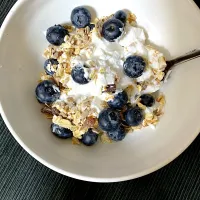 Fitness | Coconuts yogurt with oatmeal and blueberries topping  dairy free breakfast|0.5Souuさん