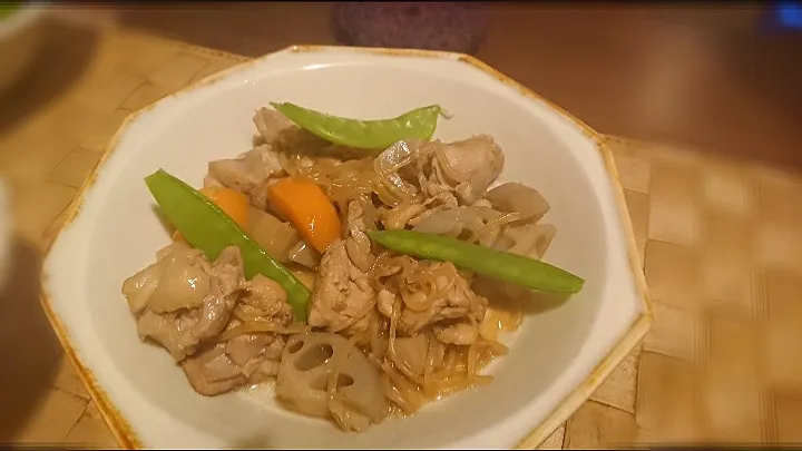 鶏とれんこんの煮物|すもももさん