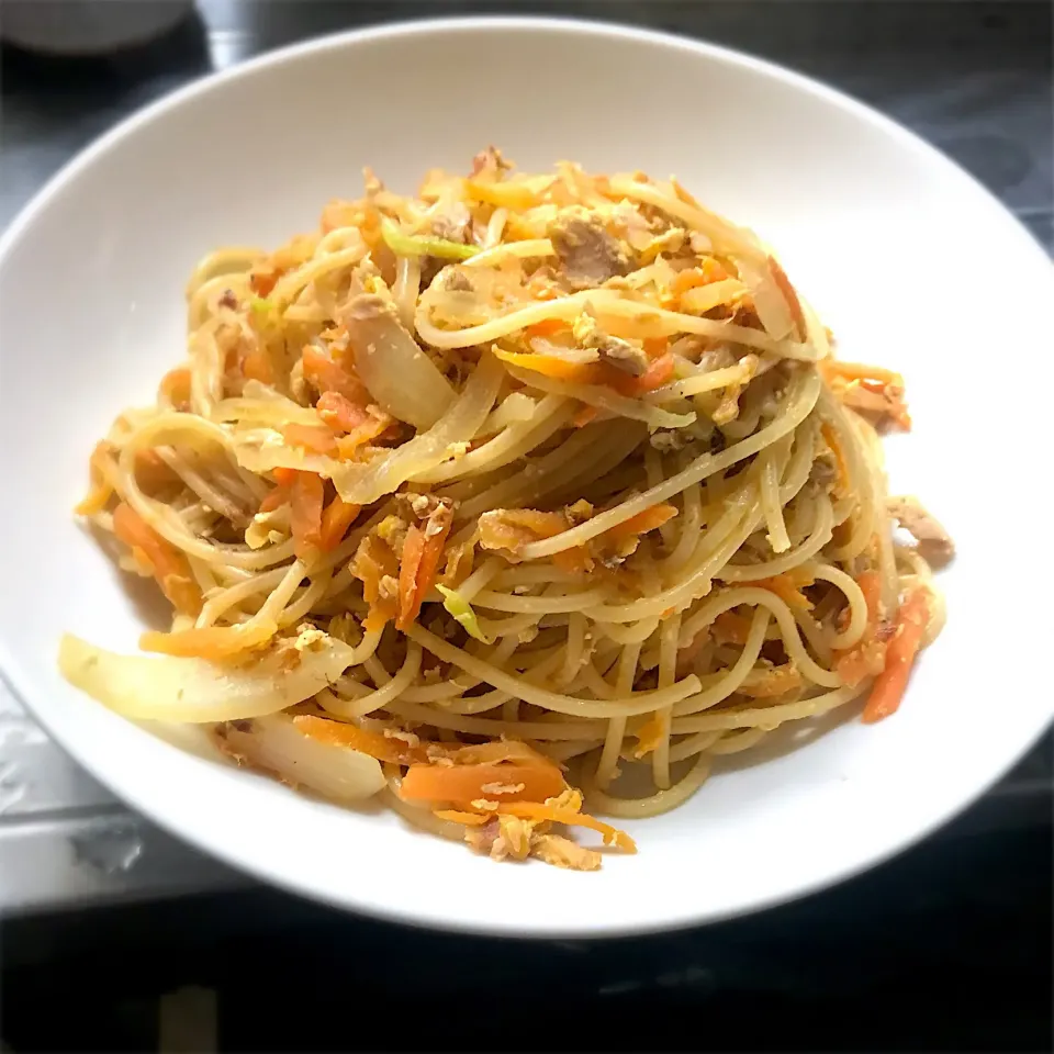 ランチに、にんじんしりしりパスタを頂きます😋👍🥕🥕🥕|ギムレットさん