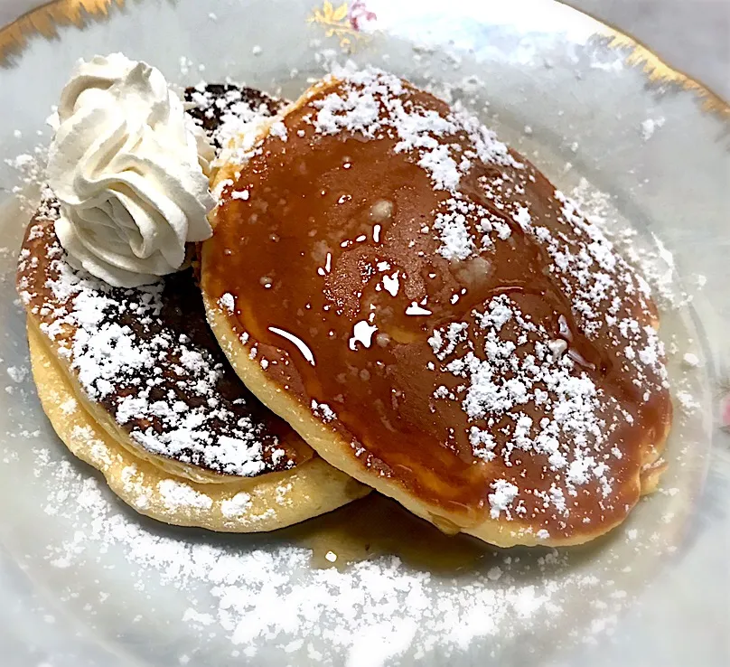 ランチに、ふわふわパンケーキを焼きました😋🎵👍|ギムレットさん