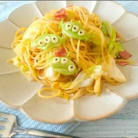 Snapdishの料理写真:キャベツとベーコンのパスタ