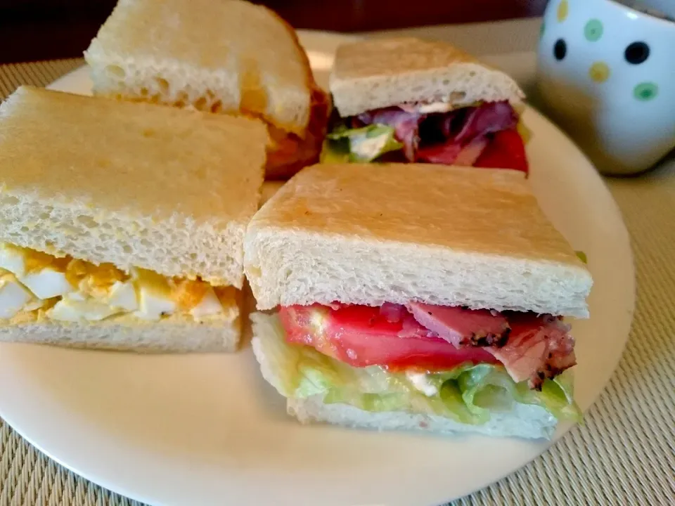 ☆今日の朝パン☆  自家製食パンでサンドウィッチ|hamamaさん