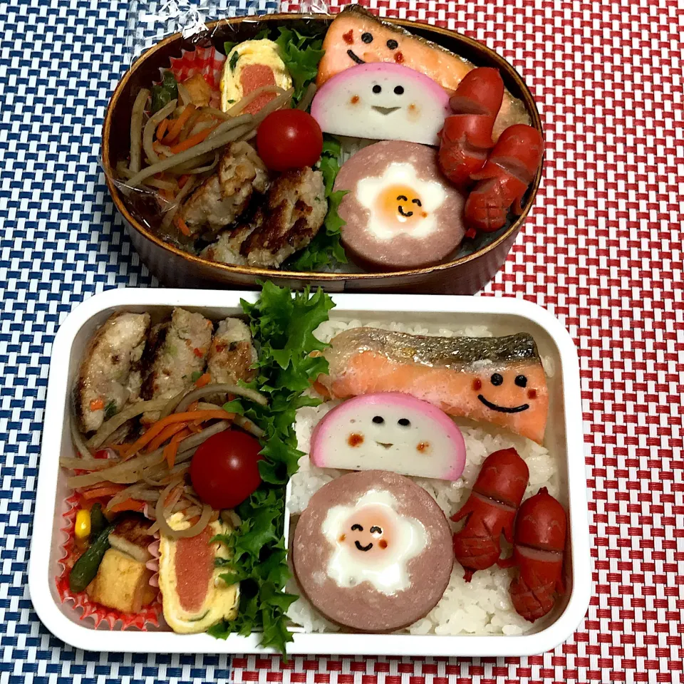 Snapdishの料理写真:2019年4月1日 ムスコ&オレ弁当♪|クッキングおやぢさん