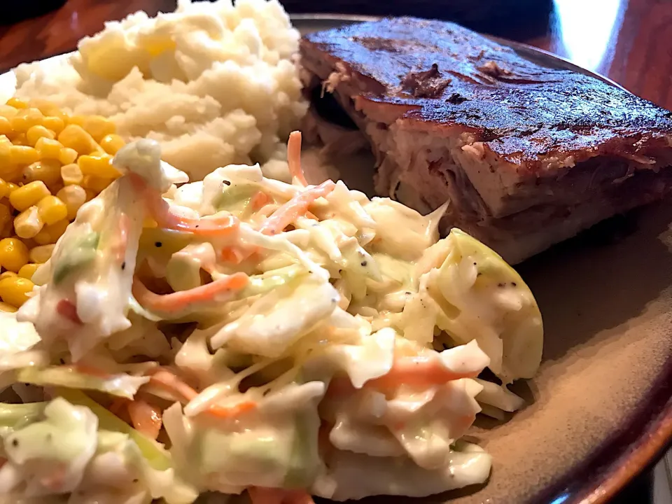 Smoked pork ribs with apple coleslaw|TJ McAfoosさん