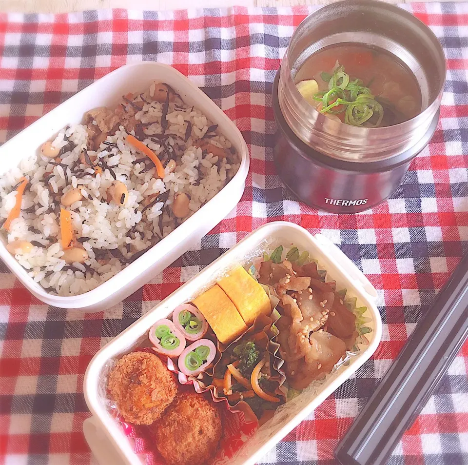 Snapdishの料理写真:4/1 旦那さんのお弁当🍙|☁︎s*a ☁︎さん