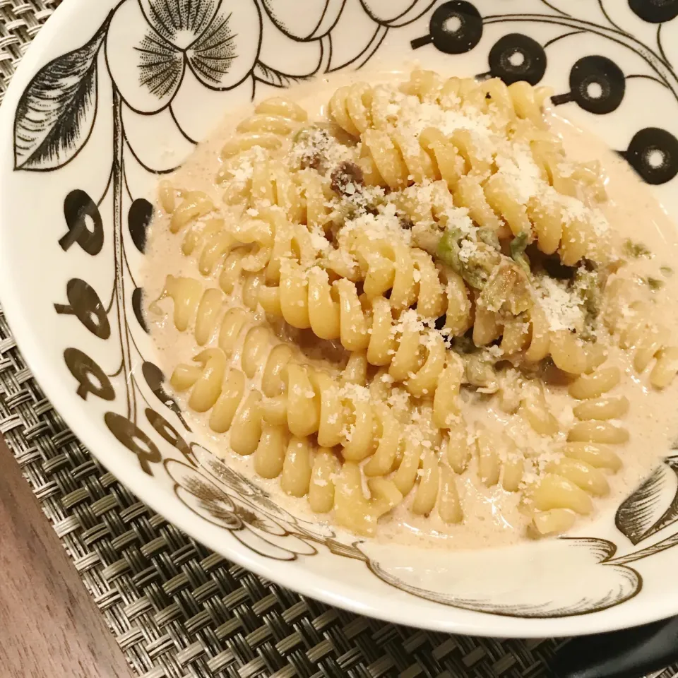 うさかめさんの料理 ふき味噌クリームパスタ|麻紀子さん