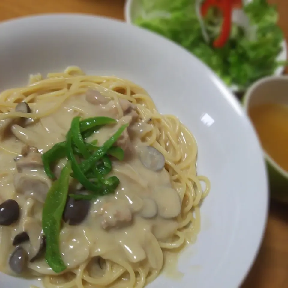 鳥とキノコのクリームパスタ|歌津八番クリニックさん