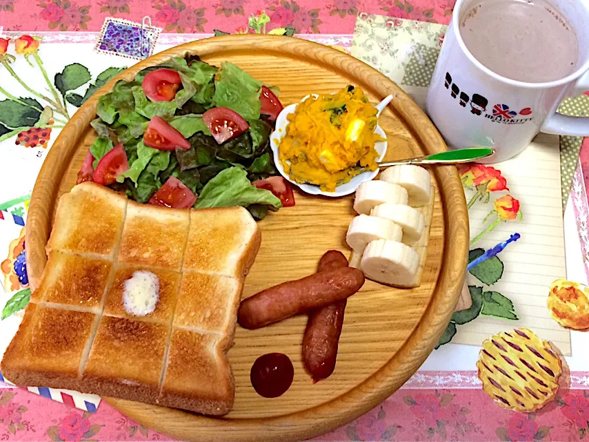 #breakfast  #ワンプレート  #ワンプレート朝ごぱん  #朝ごぱん #ハニーバタートースト|ゆぴさん