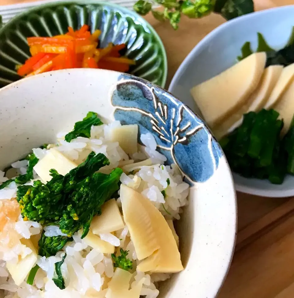 🌿初物💓たけのこと菜の花ご飯 ＆ 菜の花入り若竹煮🥢🍚|Hollyさん