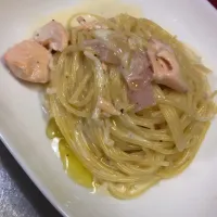 サーモンのクリームパスタ|りくさん