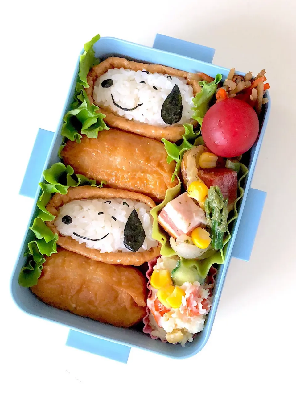 Snapdishの料理写真:スヌーピーお稲荷さん弁当♪|ikumonさん