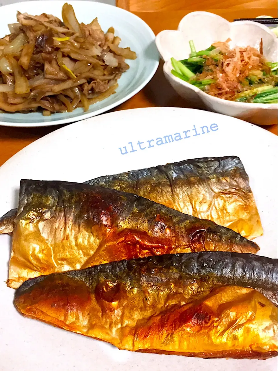 ＊鯖の灰干し焼き。素朴で落ち着く晩ごはん＊|ultramarineさん