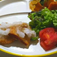 Snapdishの料理写真:カジキマグロとトマト、かぼちゃの煮物|ゆりさん