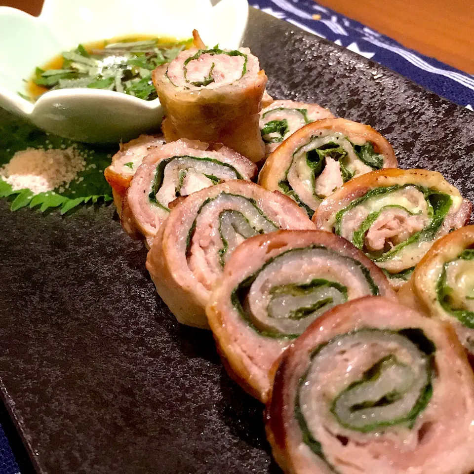 豚こま大葉チーズロール 大葉ぽん酢と藻塩で|Aya☺︎さん