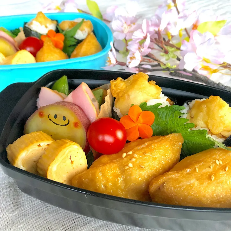 今日のメンズ親子弁当★天むすといなり寿司|emichococo625さん