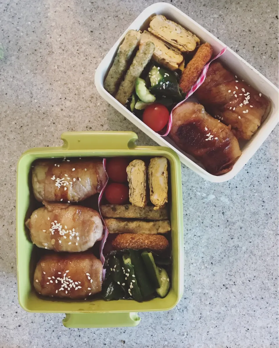 肉巻きおにぎり弁当🍱
 #弁当  #高校生男子弁当  #お弁当  #中学女子弁当  #兄妹弁当  #体づくり  #部活弁当|ちっくんさん