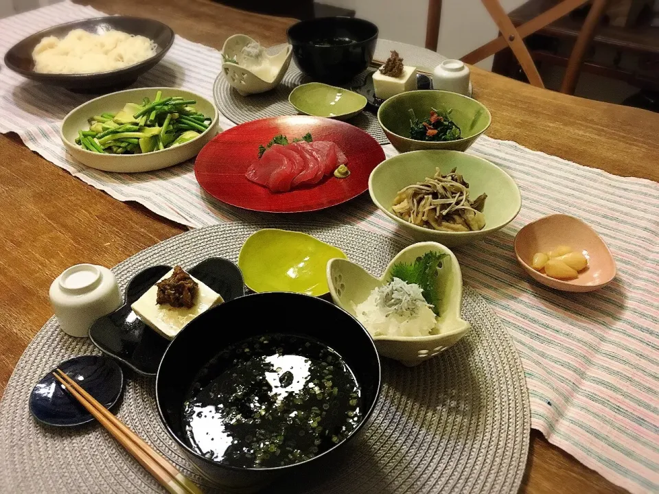 Snapdishの料理写真:日本出張戻り木曜日の晩ごはん#日本土産 #ありがたい|ちびワビさん