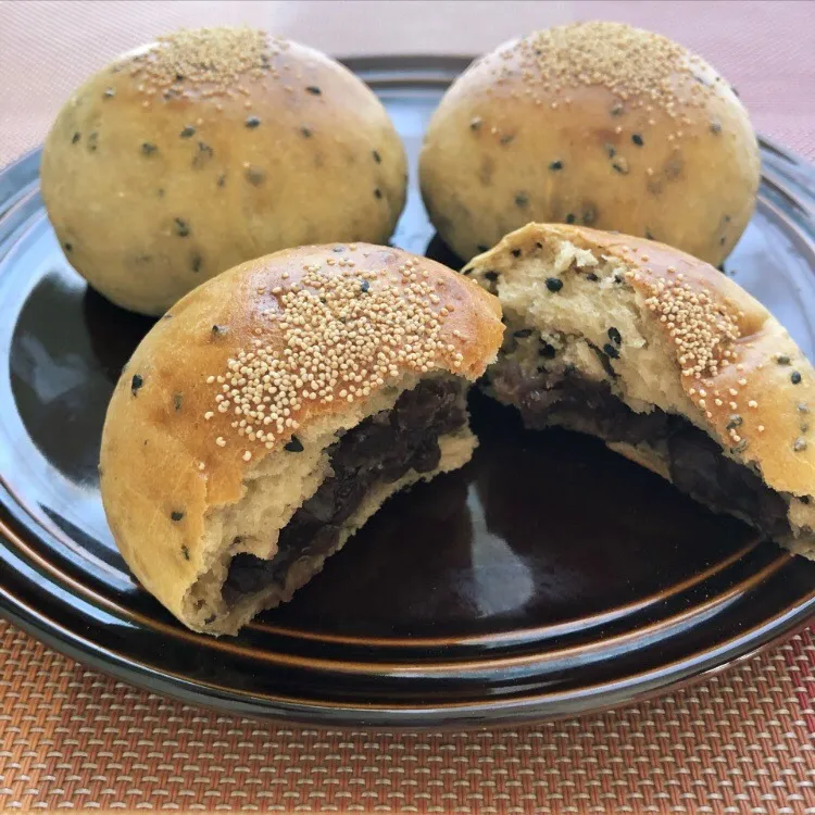 黒ごまときな粉でお豆腐あんパン🌸二次発酵なし|❁❁❁さん