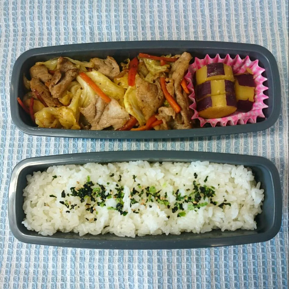 Snapdishの料理写真:肉野菜炒め弁当|jun(・x・)さん