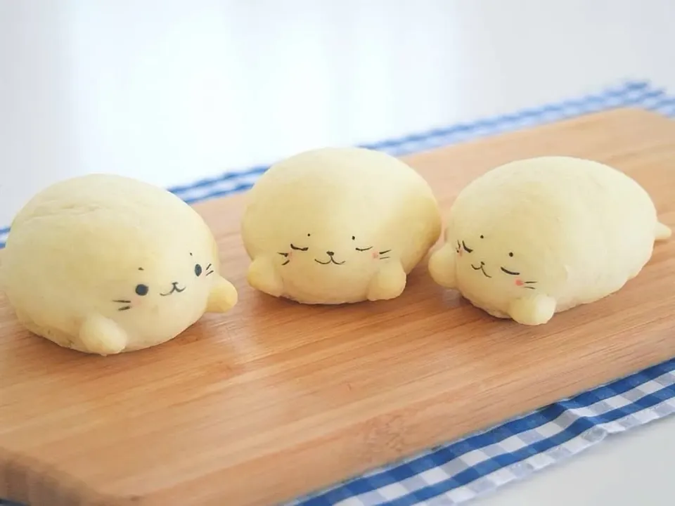 捏ねずにぐるぐる♪お豆腐アザラシパン。|ぷちみみんさん