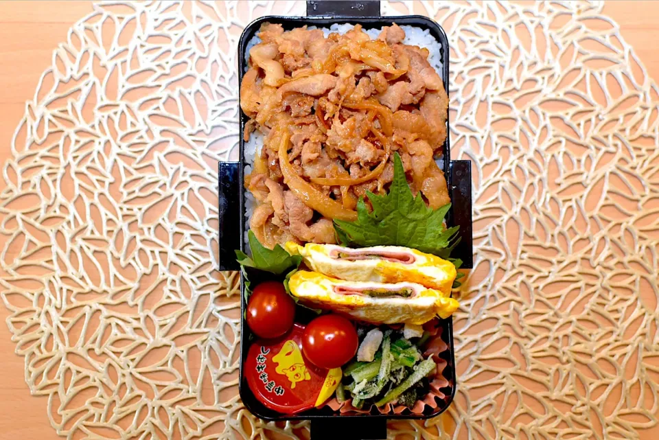 #お弁当  #娘弁当  #部活弁当  #豚生姜焼き弁当  #下味冷凍  #作り置き|dra-kichiさん