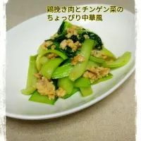 Snapdishの料理写真:鶏挽き肉とチンゲン菜の中華風～