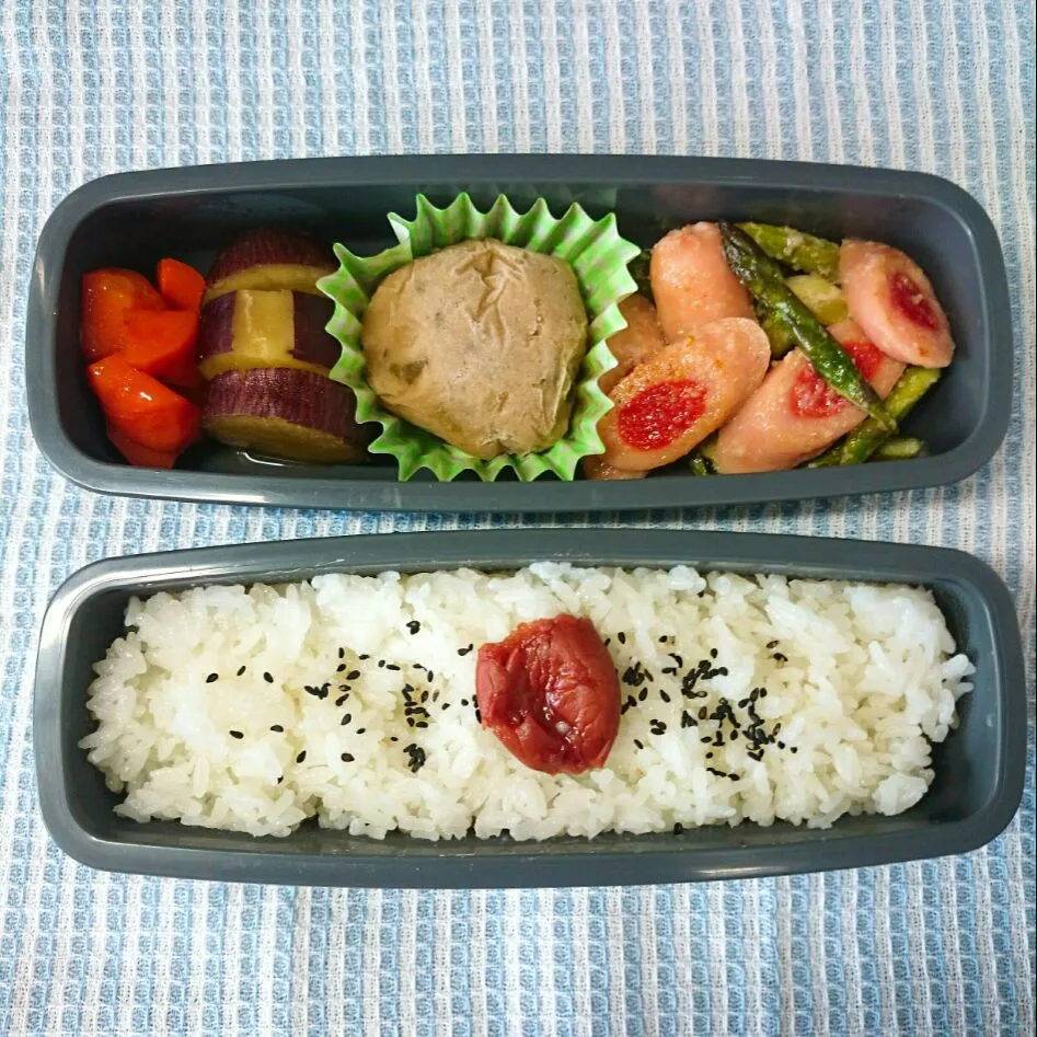 Snapdishの料理写真:明太ソーセージ弁当|jun(・x・)さん