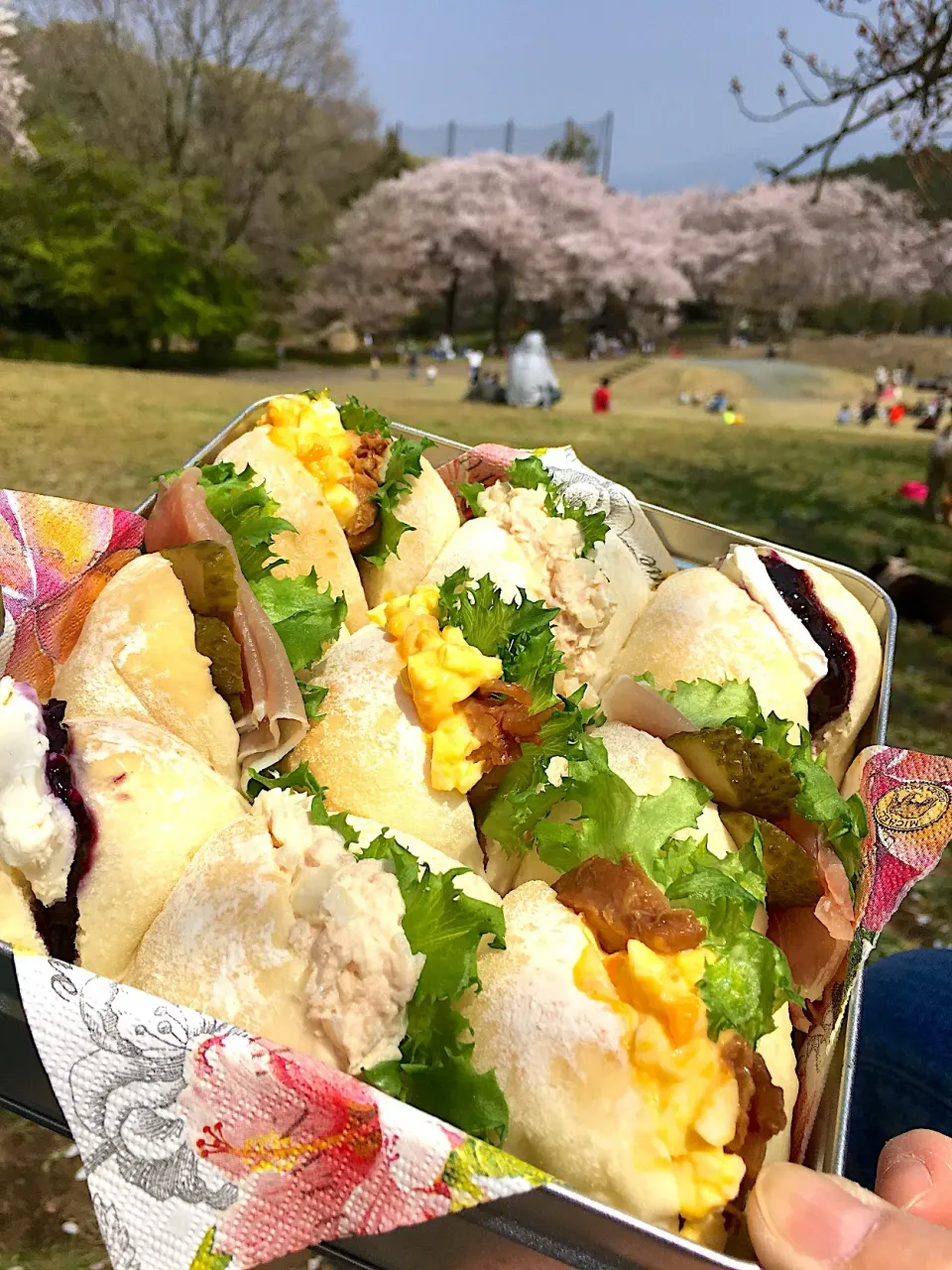 お花見ギャザリング🌸ちぎりパンサンドイッチ|ミホさん