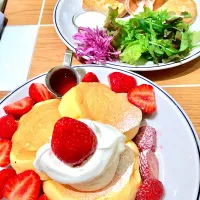 Snapdishの料理写真:pancakes♡|まゆゆんこ♡さん