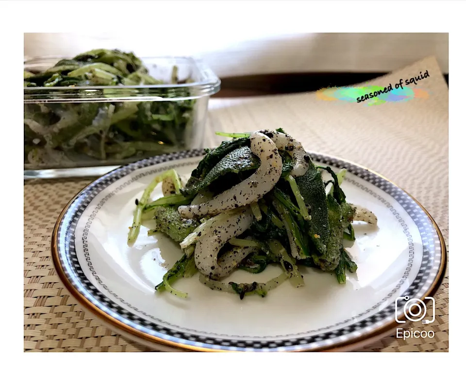 水菜とイカそうめん with 胡麻マヨ
週末手抜きクッキング！
冷蔵庫整理は手抜きしません編(-ω-)|maya缶さん