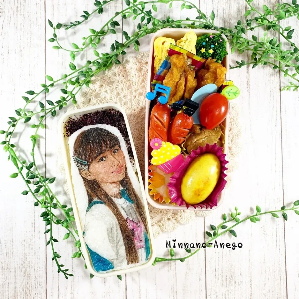 Girls2『隅谷百花』弁当
 #オブラートアート 
 #オブアート 
 #似顔絵弁当|みんなのあねごさん