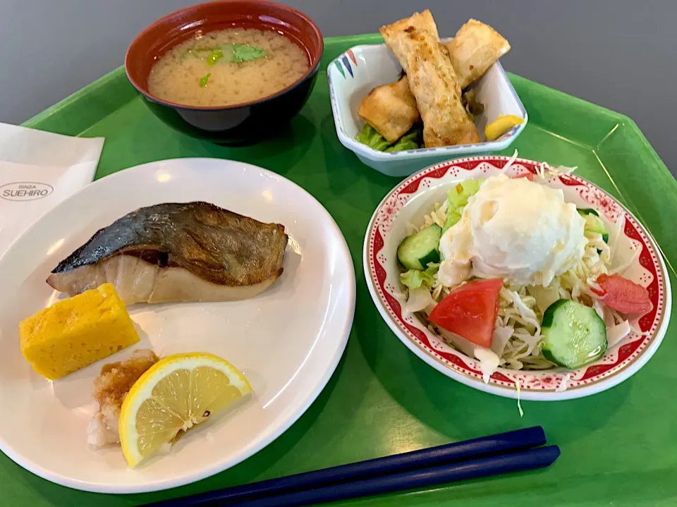 あじの塩焼、肉巻揚げ、ポテトサラダ、味噌汁|Tadahiko Watanabeさん