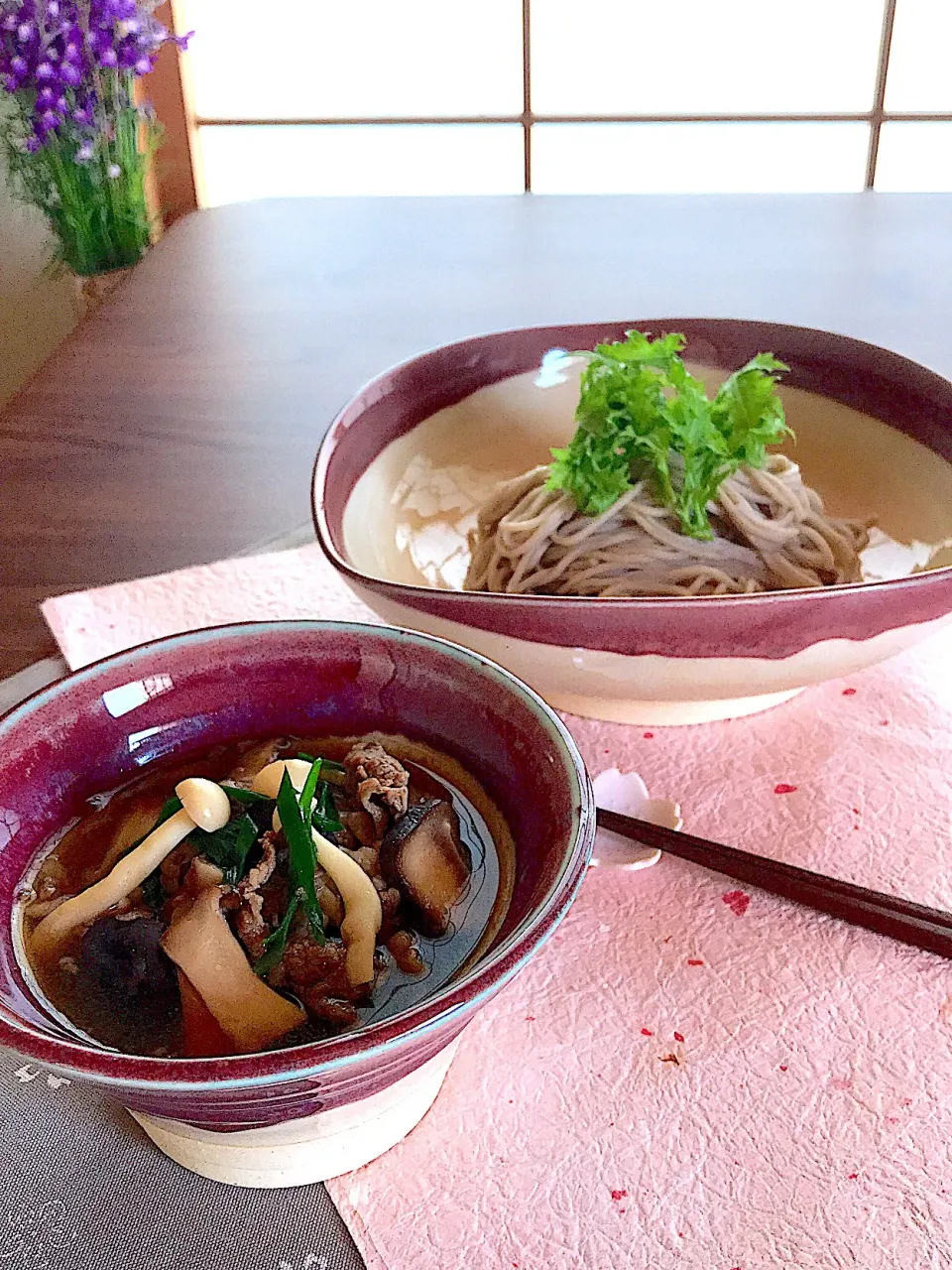 肉きのこのつけ蕎麦〜剣山の生そばを茹でて|サミカさん