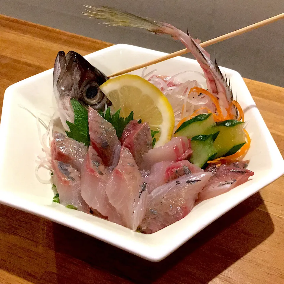 Snapdishの料理写真:真あじのお造り🐟|kuremaさん