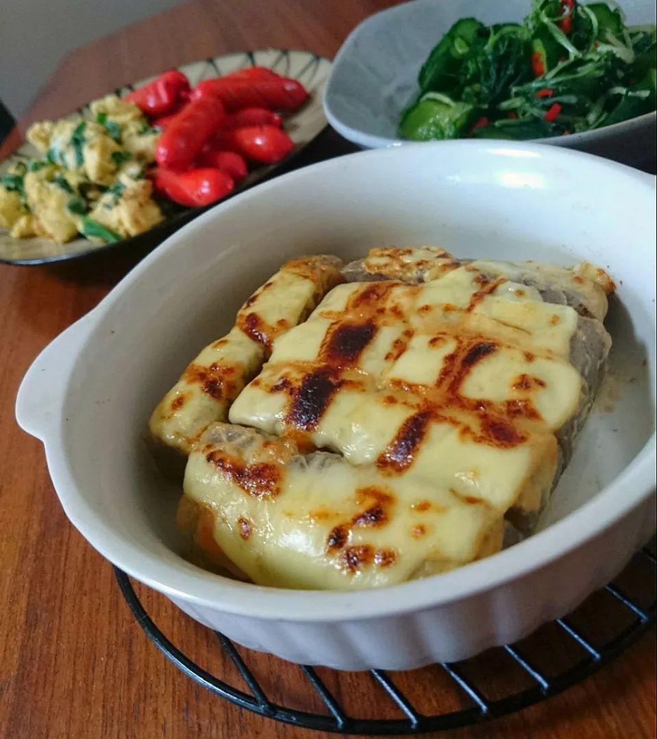 こんにゃくの味噌ﾏﾖﾁｰｽﾞ焼き|まりおさん