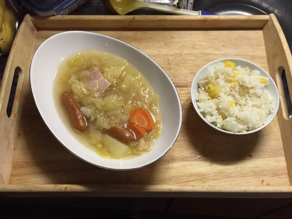 Snapdishの料理写真:ポトフ&栗ご飯|konさん