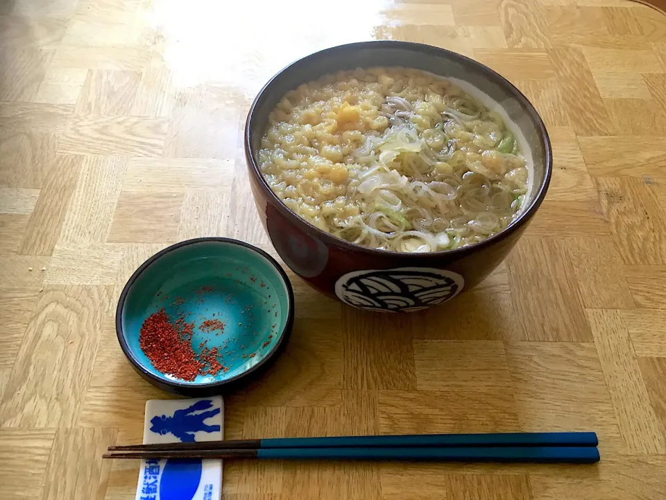 少し寒い夜勤明けモニター当選一休みで乾麺からのたぬき蕎麦|Tarou  Masayukiさん