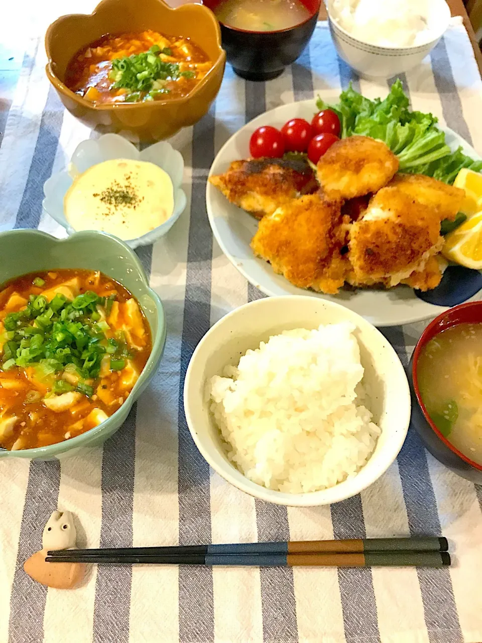 Snapdishの料理写真:ささみチーズカツと麻婆豆腐|はるたそさん