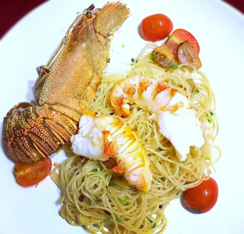 Tiger prawn spaghetti with Parmasem sauce😘|gabeyさん