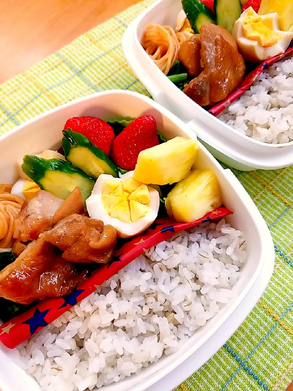 4月10日　高2息子と旦那弁当|あけみさん