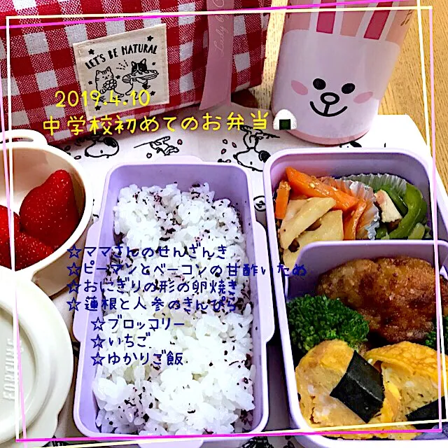 Snapdishの料理写真:2019.4.10  中学校の初お弁当🍱|えいぽんさん