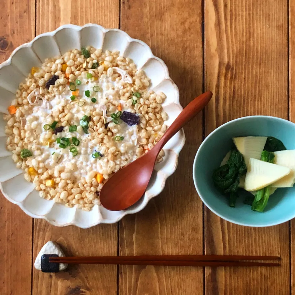 ライスグラノーラ だし味で朝ごはん|もなかさん