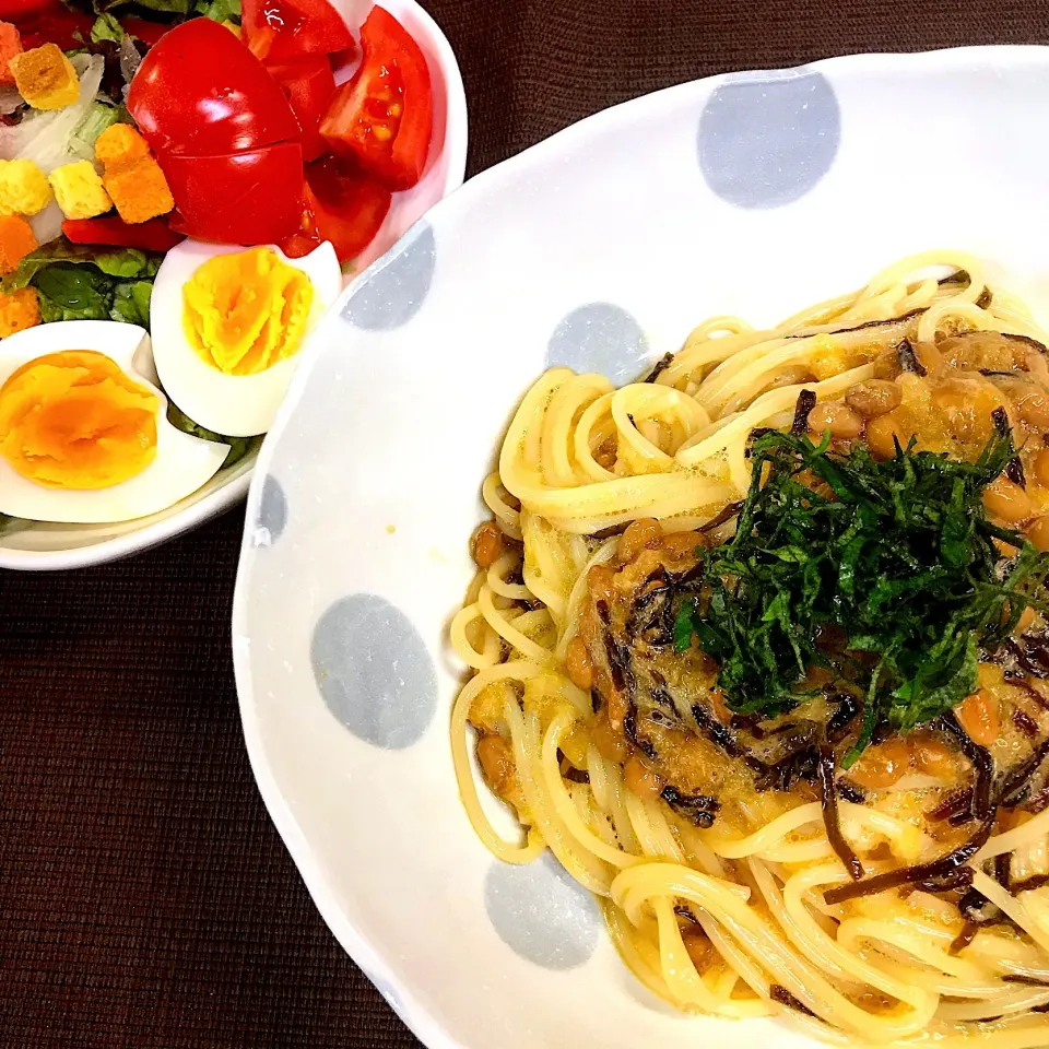 納豆と塩昆布のパスタ♡|まゆかさん