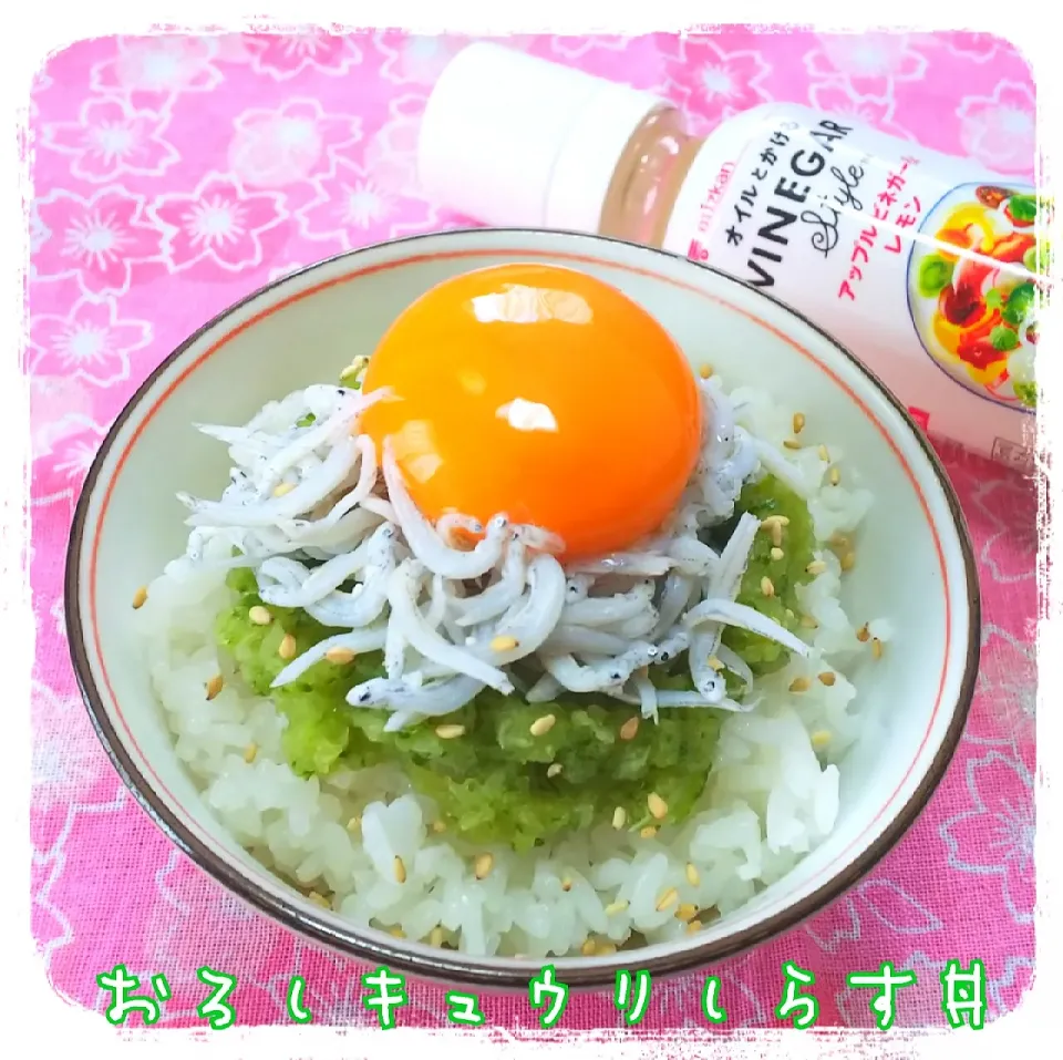 💛しらす丼💛
柚子胡椒入りおろしキュウリでピリッと💕
しらす👋ドバっと💕
ビネガー🚿&お醤油ぐるっとかけて🎵
いただきます🙏|ひとみんΨ(*´∀｀)Ψさん