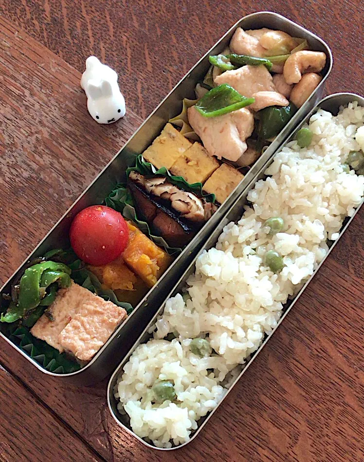 ランチ #お弁当  #お弁当記録  #グリンピース豆ごはん|小松菜さん