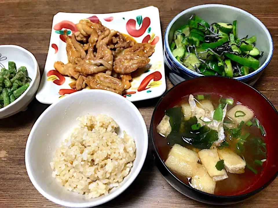 せせりタレ焼き♫鯛の塩焼きで味噌汁|yummy tommyさん